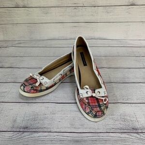 Tommy Hilfiger “Darla” Plaid Boat Shoes